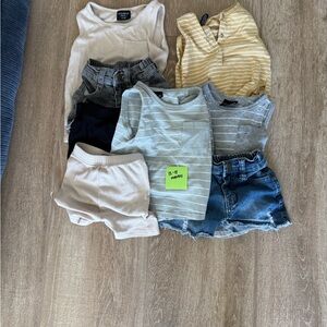 Striped and Solid Kids Tank Tops Set